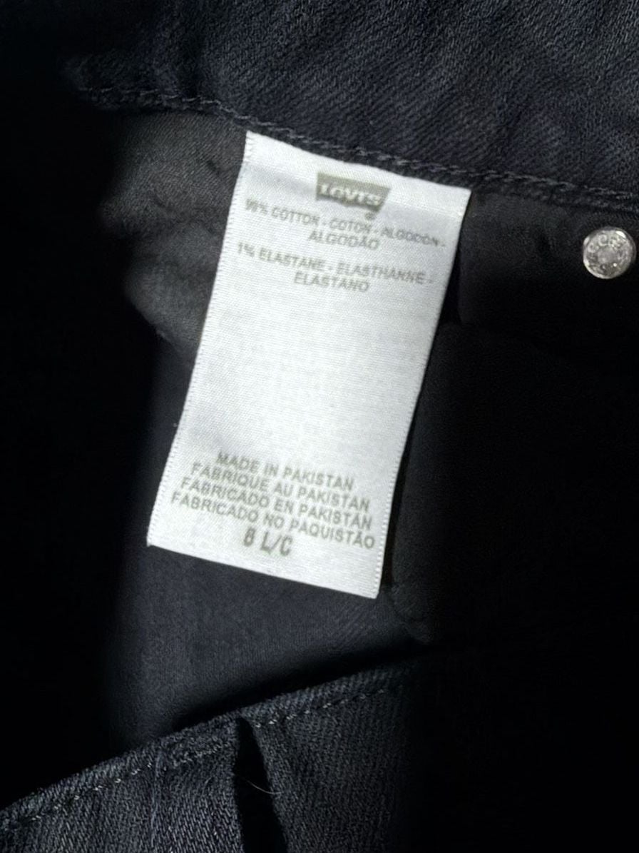 Levi's 552 Mid Rise Straight Black Denim Pants Size 6 4