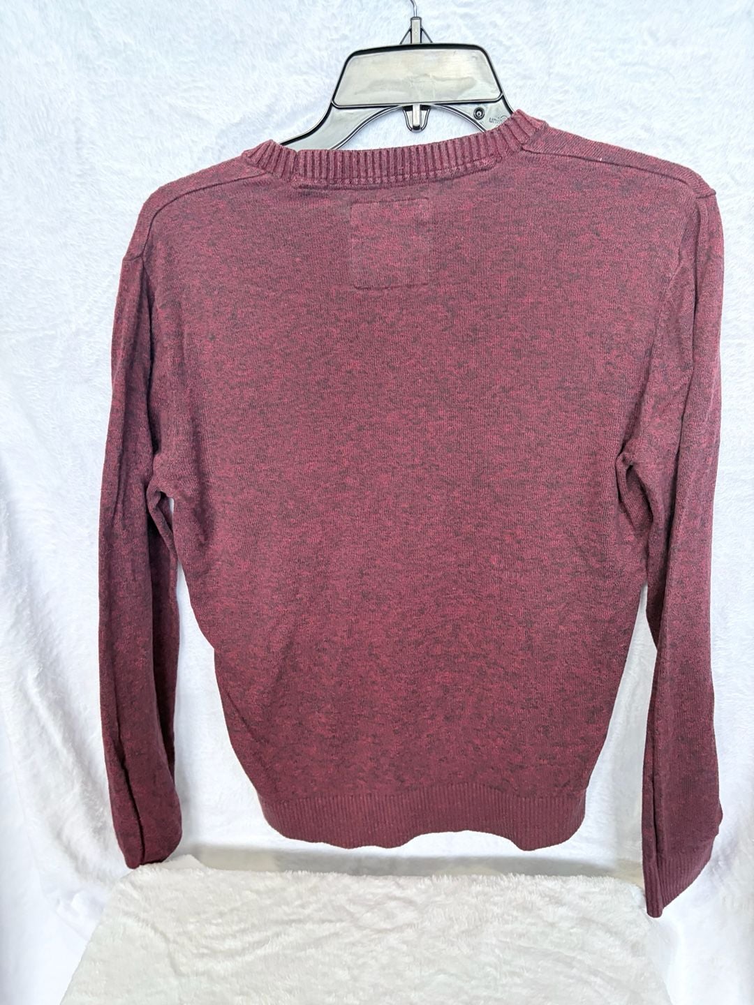 Hollister Crew Neck Sweater Size S Burgundy Heathered Long Sleeve Pullover 7