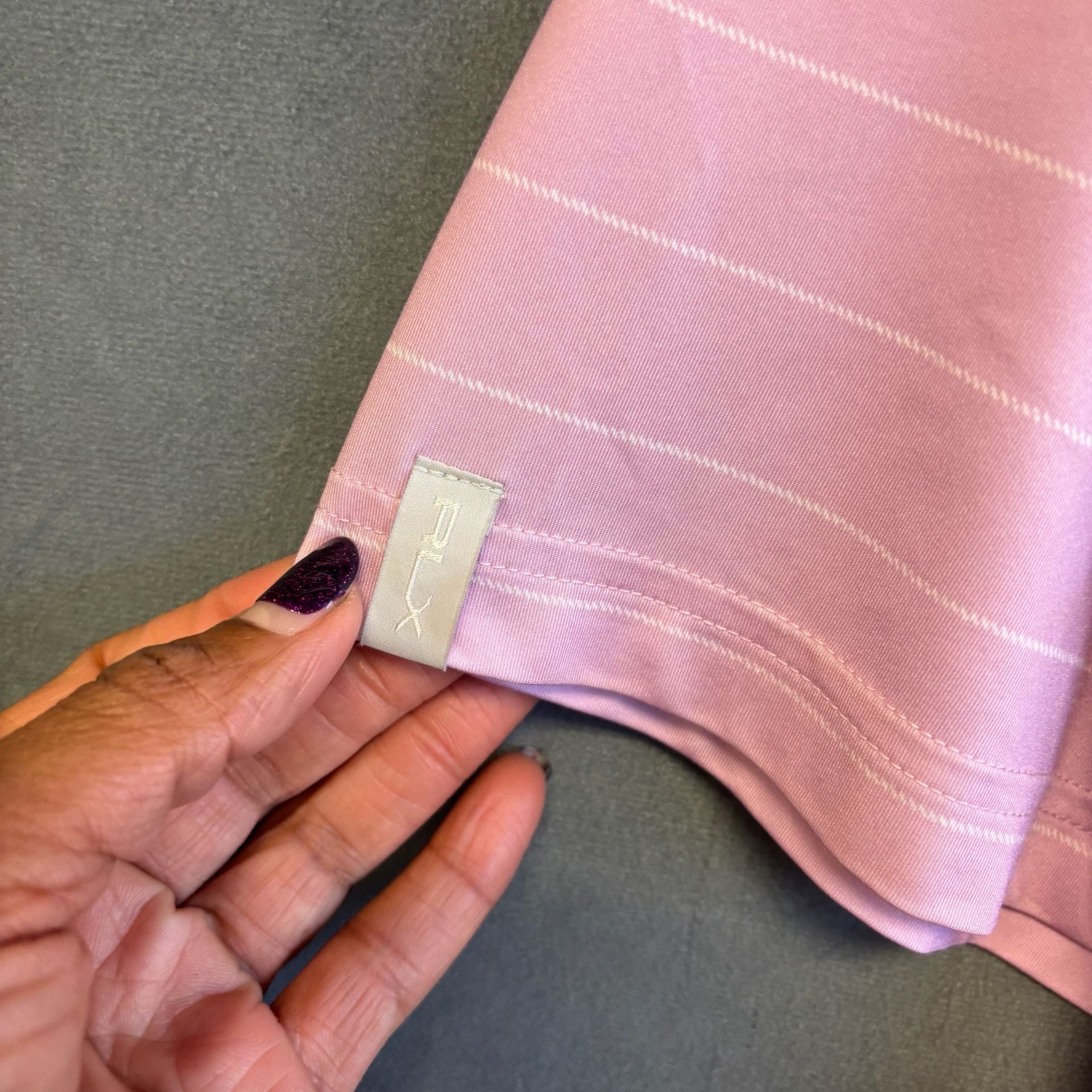 RLX Ralph Lauren Striped Polo Shirt Pink White Golf 12