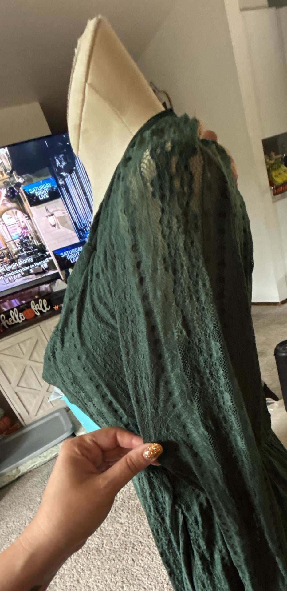 Bloomchic Green Lace Long Sleeve Dress 5