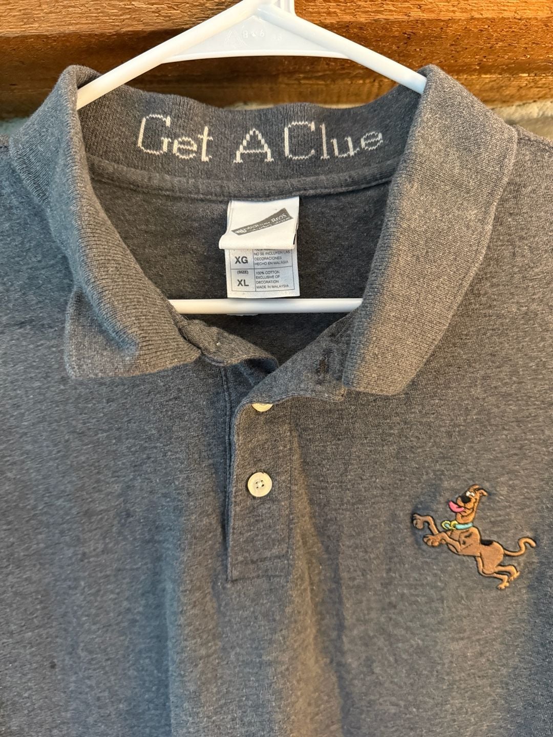 Warner Bros Get A Clue Scooby Doo Polo Shirt XL 3