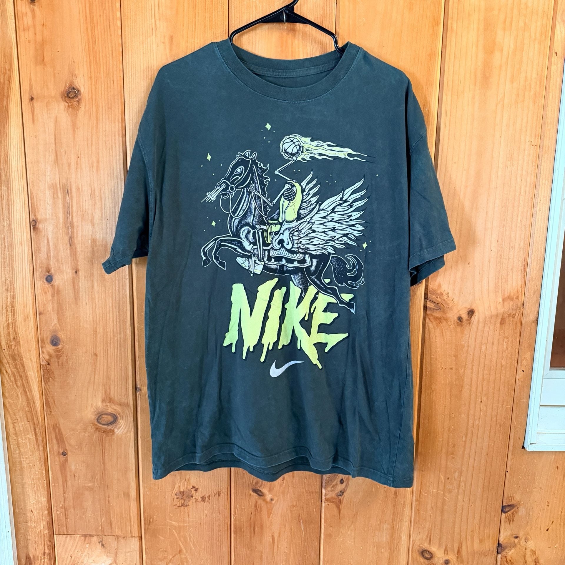 Nike Max90 Basketball T-Shirt Size L Green Graphic Tee 3