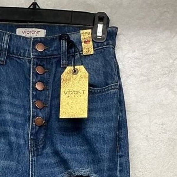Vibrant M.I.U. Wide Leg Jeans Size 3(W25) Distressed