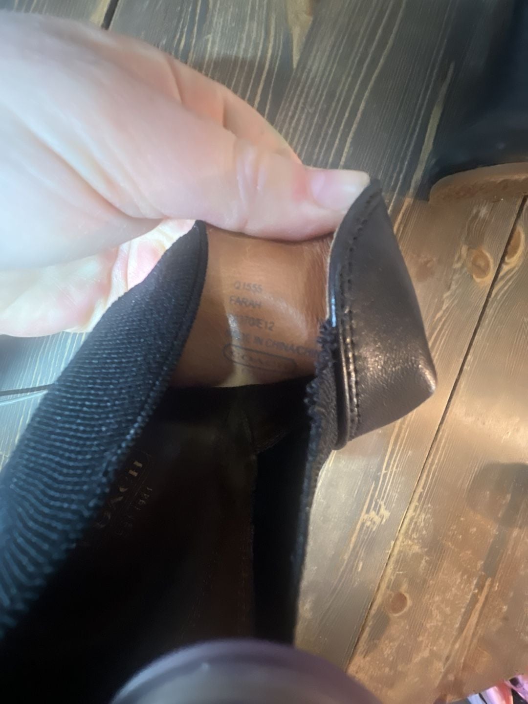 Coach Farrah Wedge Booties Black Leather 5