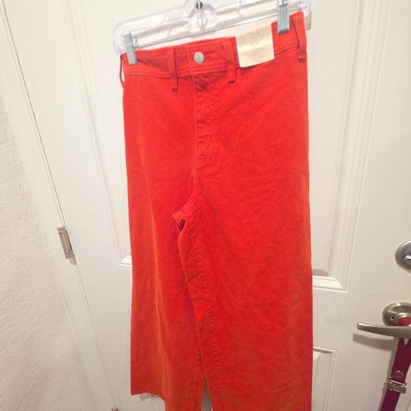Universal Thread Sailor Wide Leg Pants Size 4 Reg Red High Rise