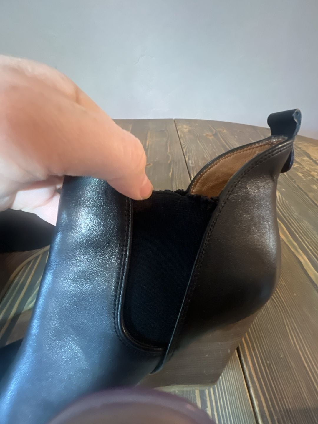 Coach Farrah Wedge Booties Black Leather 7