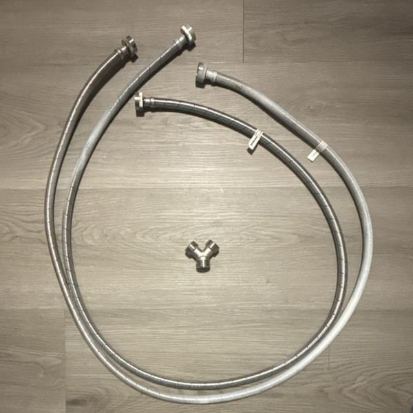 Braided Stainless Steel Washing Machine Hoses and Steam Dryer Installation Kit