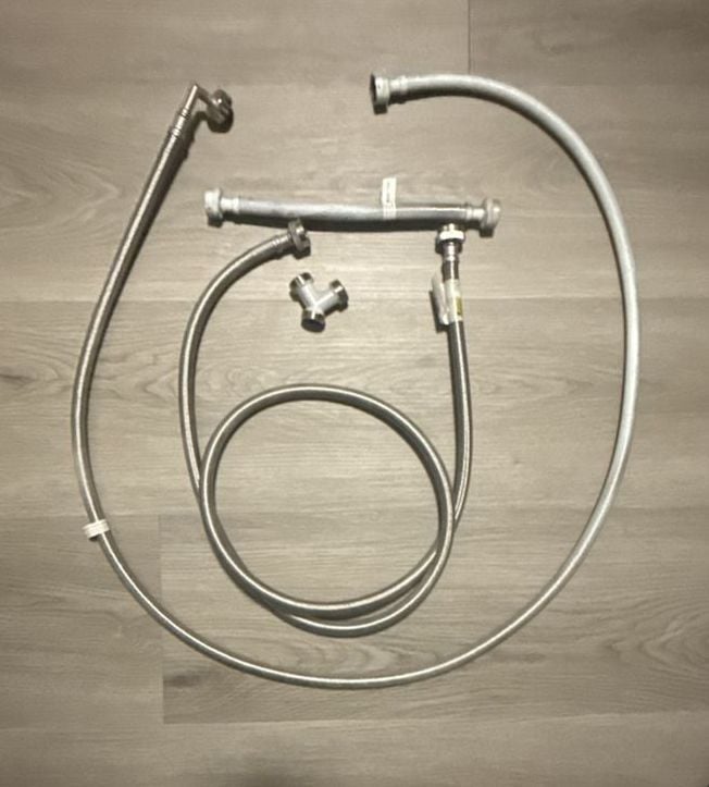 Braided Stainless Steel Washing Machine Hoses and Steam Dryer Installation Kit 2
