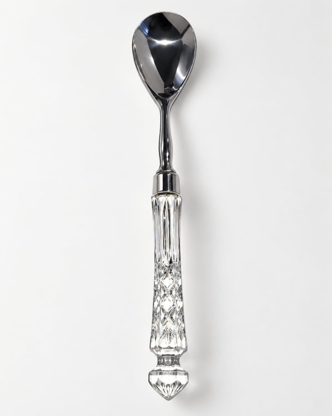 Waterford Crystal Lismore Pattern Serving Spoon Stainless Steel Cut Crystal 4