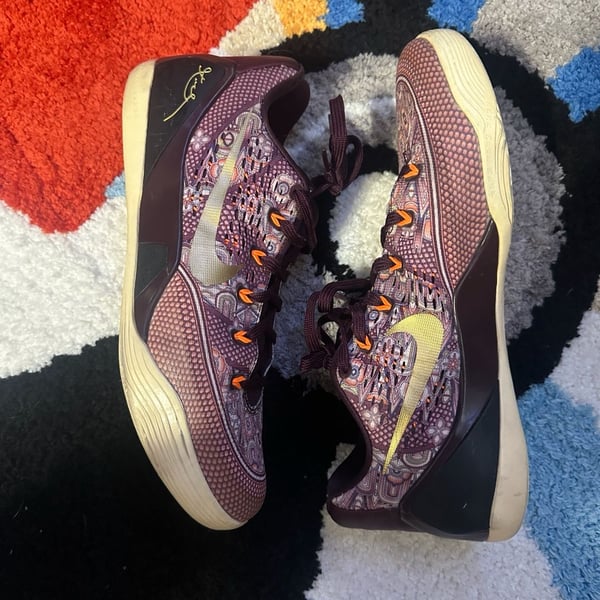 Nike Kobe 9 EM Low Silk Road Merlot Metallic Gold Basketball Shoes