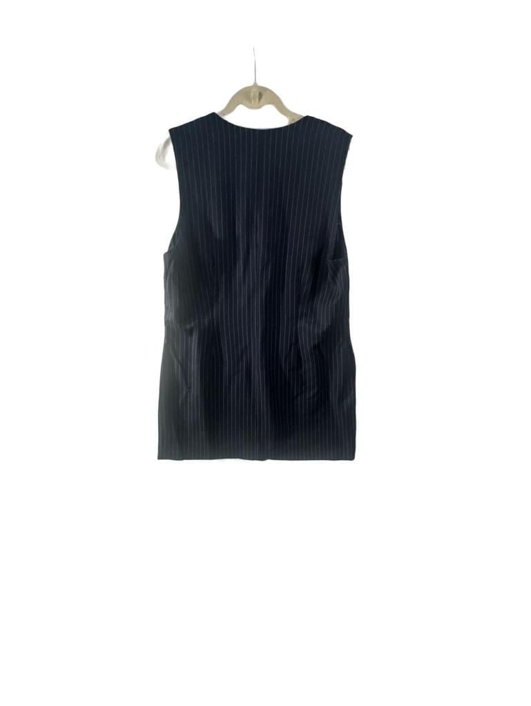 Steve Madden Pinstripe Vest Dress Size XL Navy Blue Button Front NWT 5