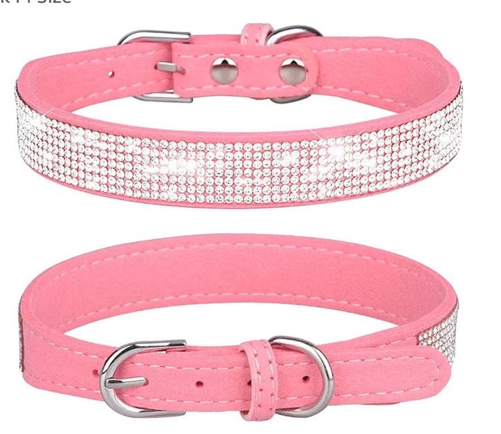 Pimaodog Rhinestone Dog Collar Size M: 32-38cm, Red 1