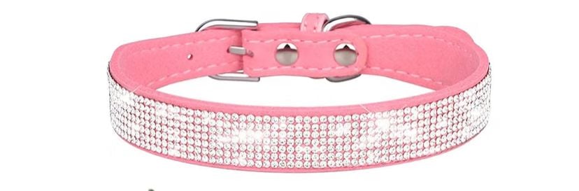 Pimaodog Rhinestone Dog Collar Size M: 32-38cm, Red 2