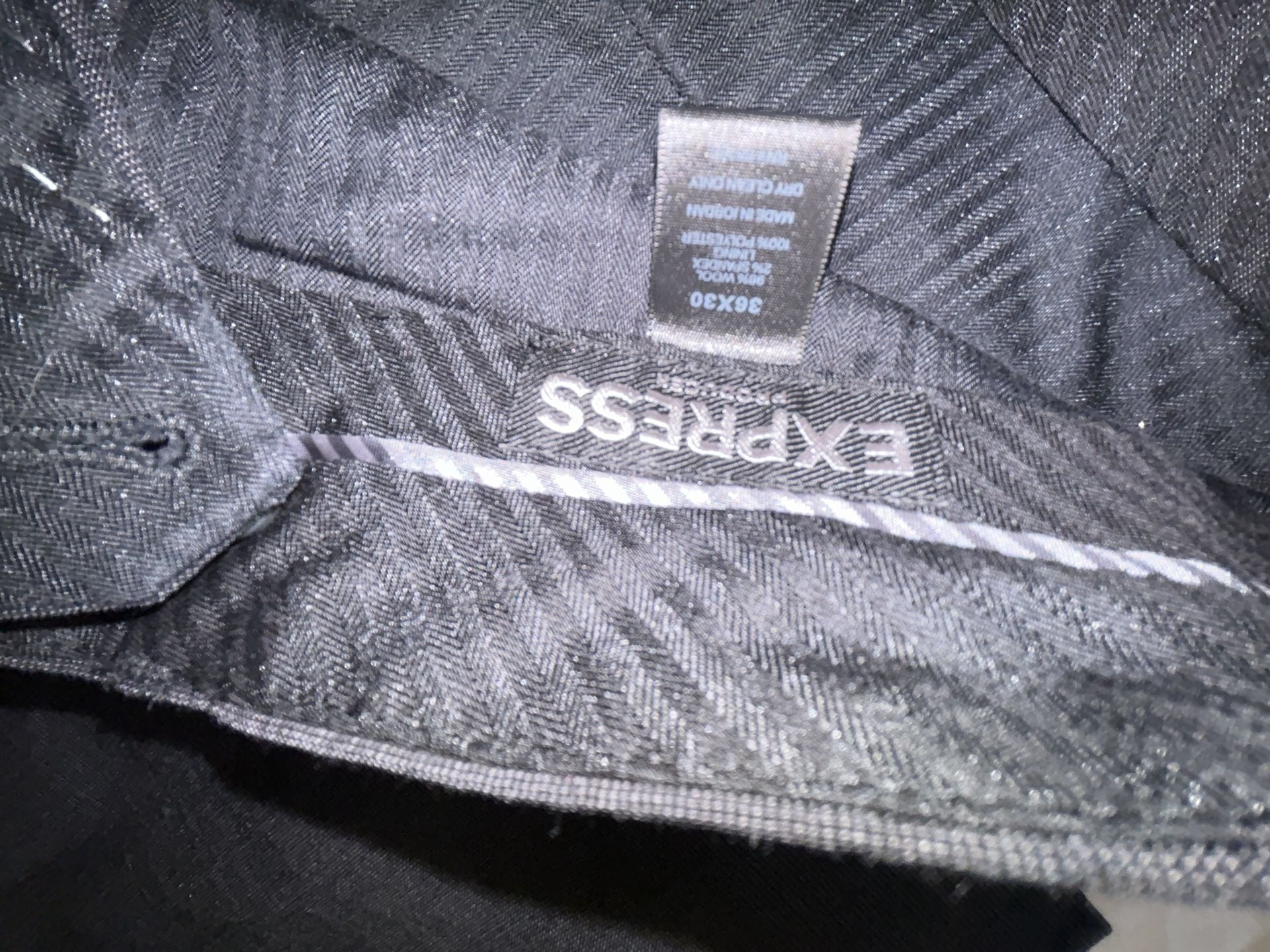 Express Producer Pants Size 36x30 Black Wool Blend Dress Trousers 6