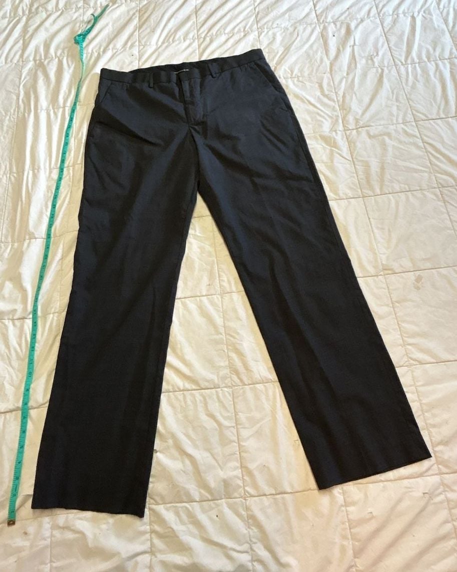 Express Producer Pants Size 36x30 Black Wool Blend Dress Trousers 2