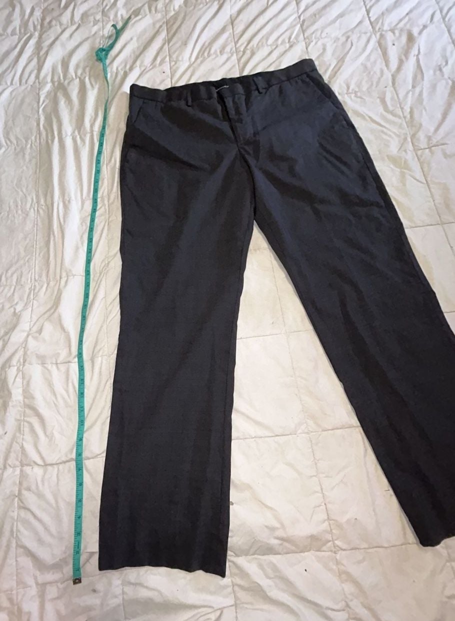 Express Producer Pants Size 36x30 Black Wool Blend Dress Trousers 3