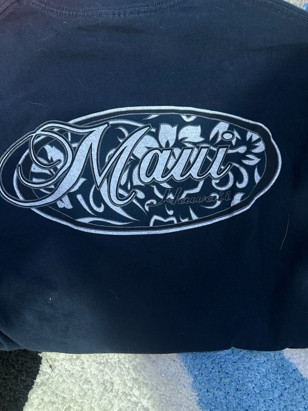 Alstyle Apparel Maui Hawaii T-Shirt Size M Navy Blue Y2K Vintage 5