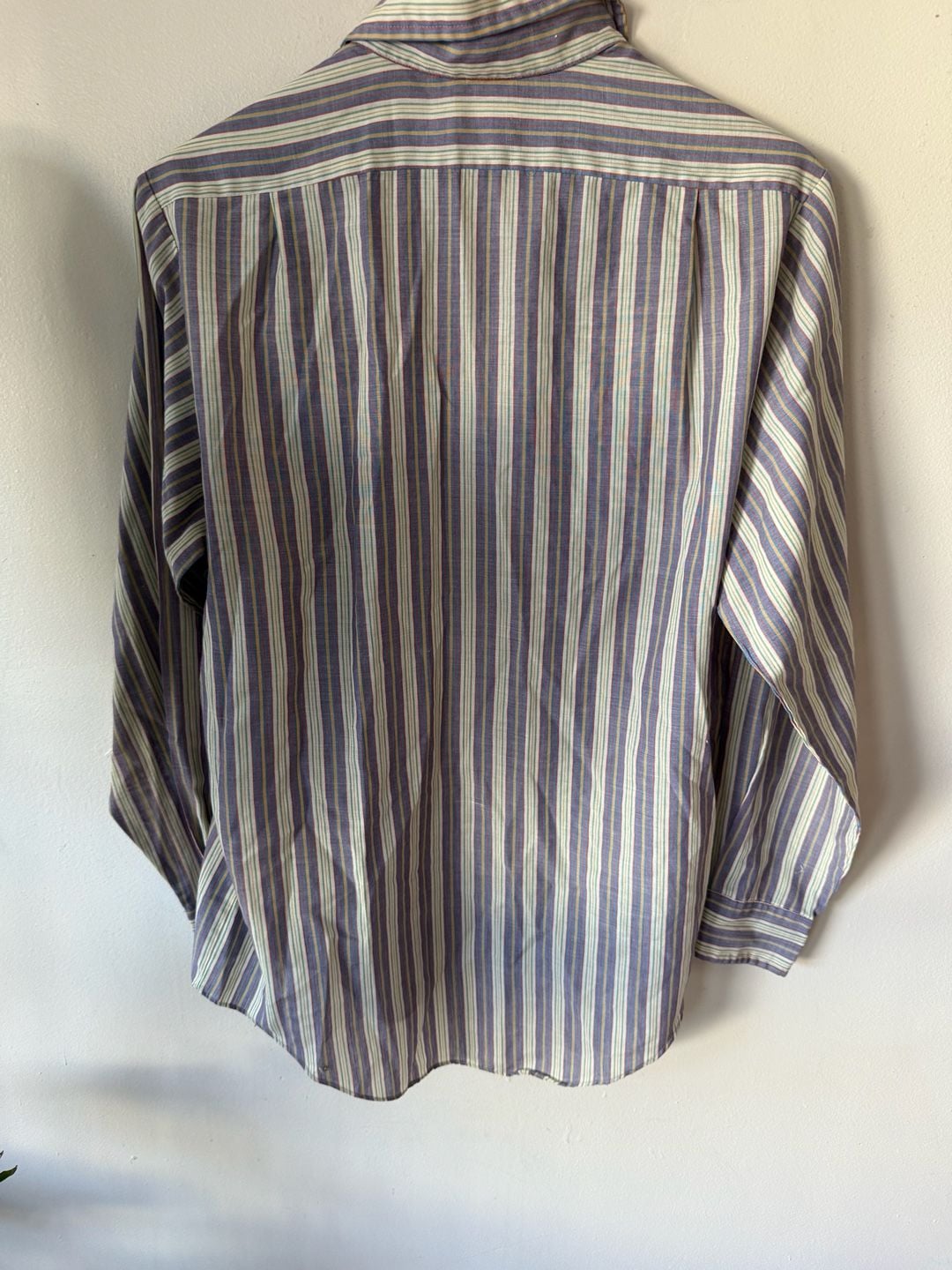 Permanent Press Striped Button Down Shirt Size M 15-15.5 Multi 5