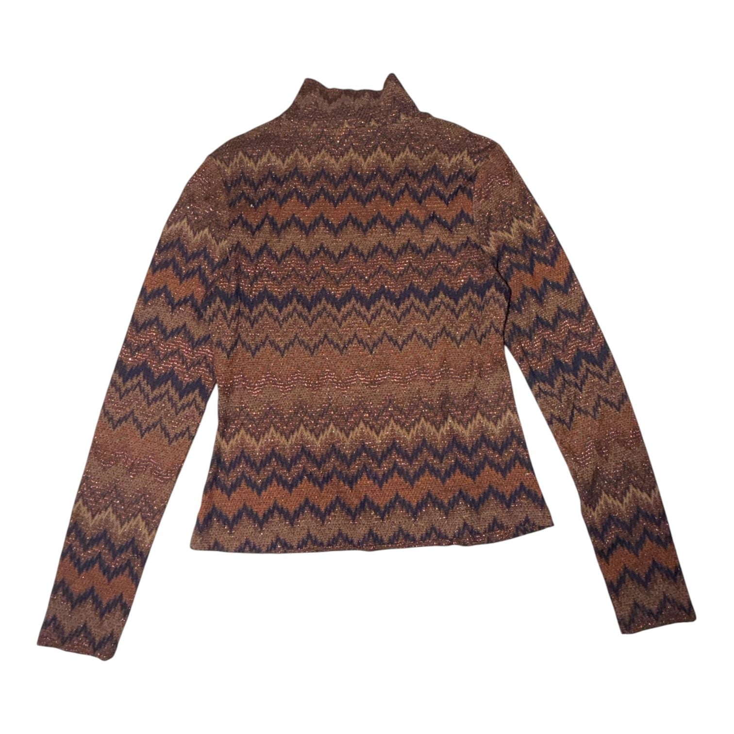 Ramy Brook Prudence Pullover Size M Brown Chevron Top 7