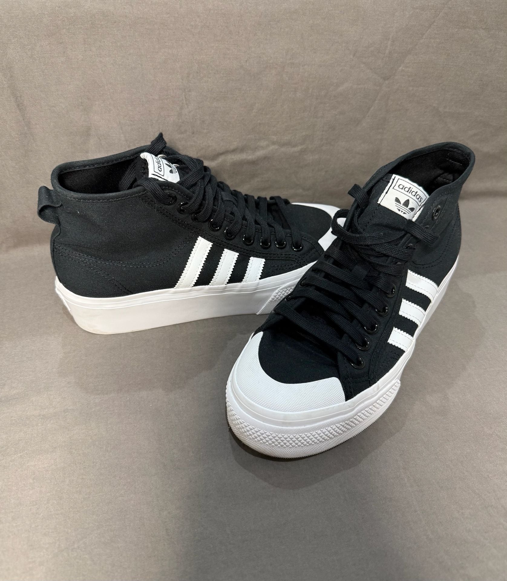 Adidas Nizza Platform Mid Sneakers Black White Womens 2