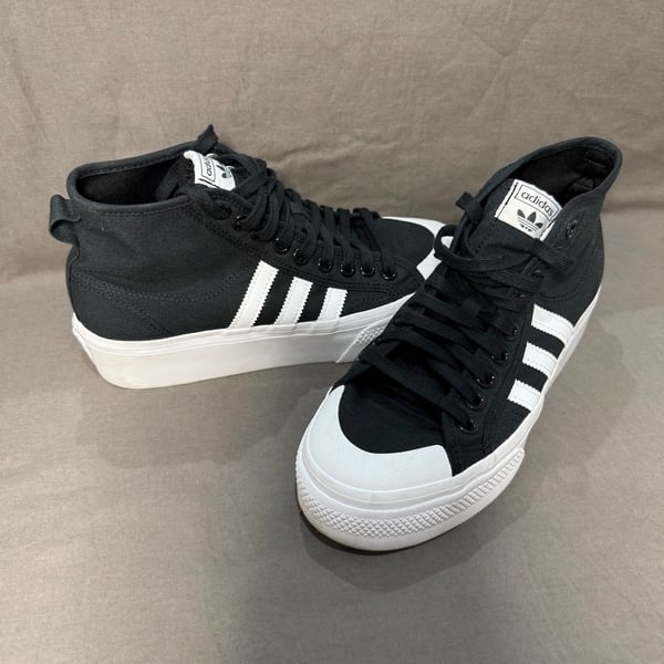 Adidas Nizza Platform Mid Sneakers Black White Womens