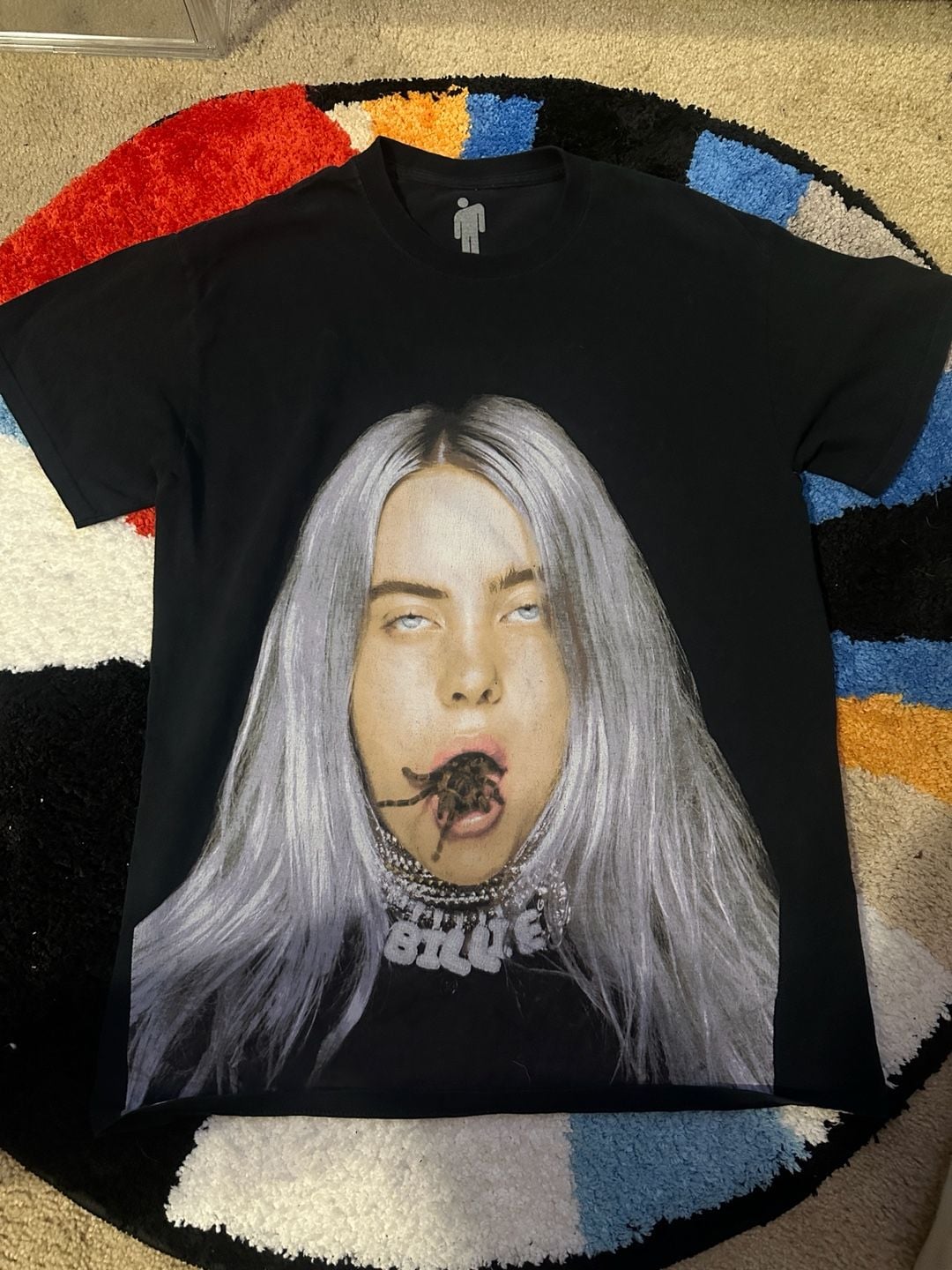 Billie Eilish Tarantula Mouth Graphic T-Shirt Size M Black Tour Merch 1