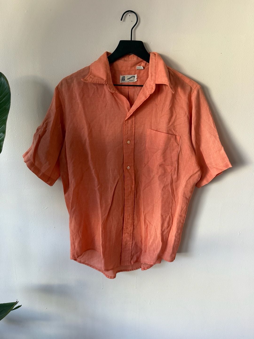 Kennington Short Sleeve Button Down Shirt Size M Orange Vintage 2