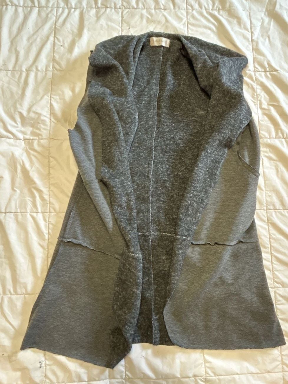 Altar'd State Open Front Vest Size M Charcoal Gray Fleece Lined 2