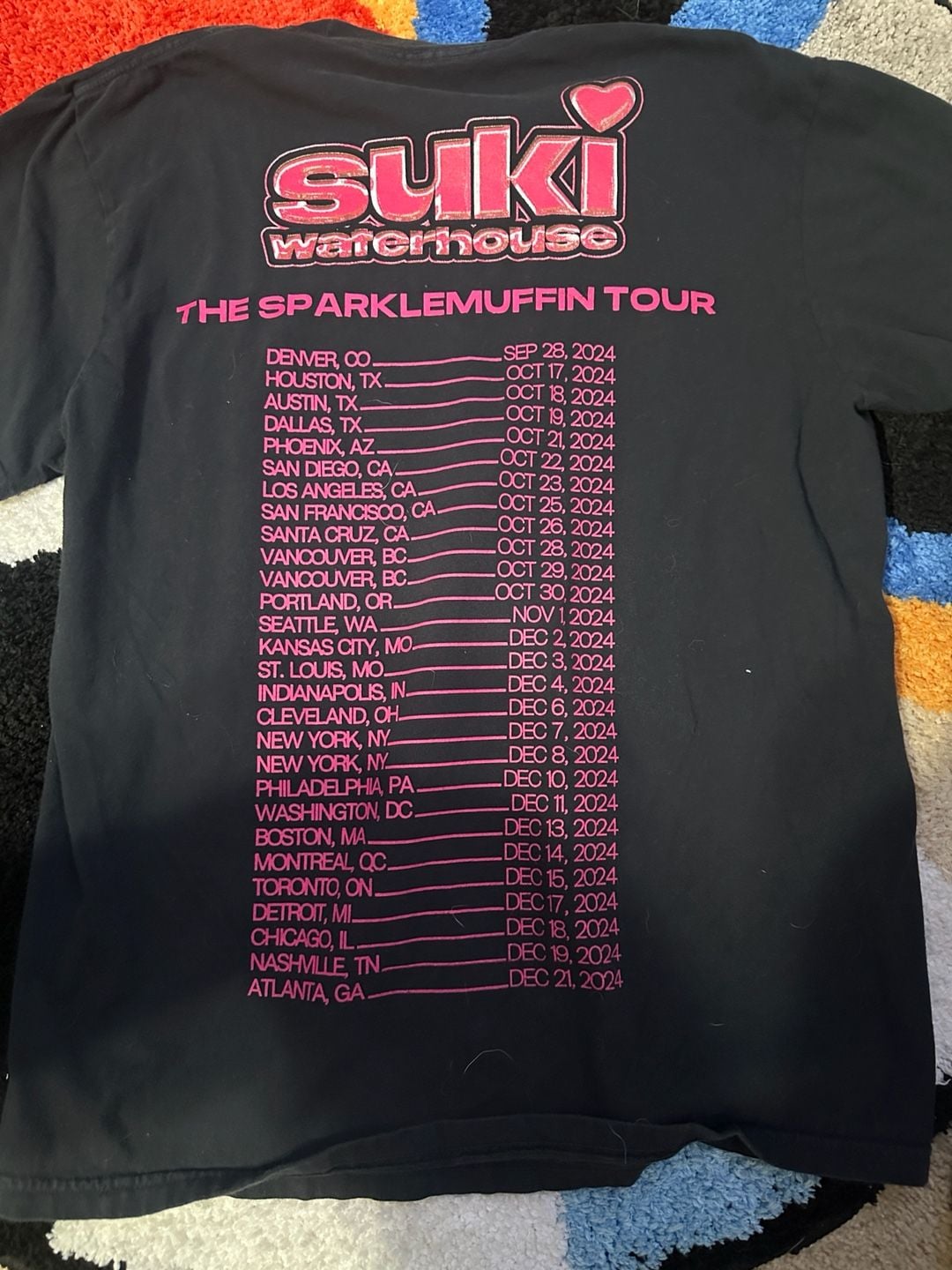 Suki Waterhouse The Sparklemuffin Tour T-Shirt Size M Black Concert Merch 5