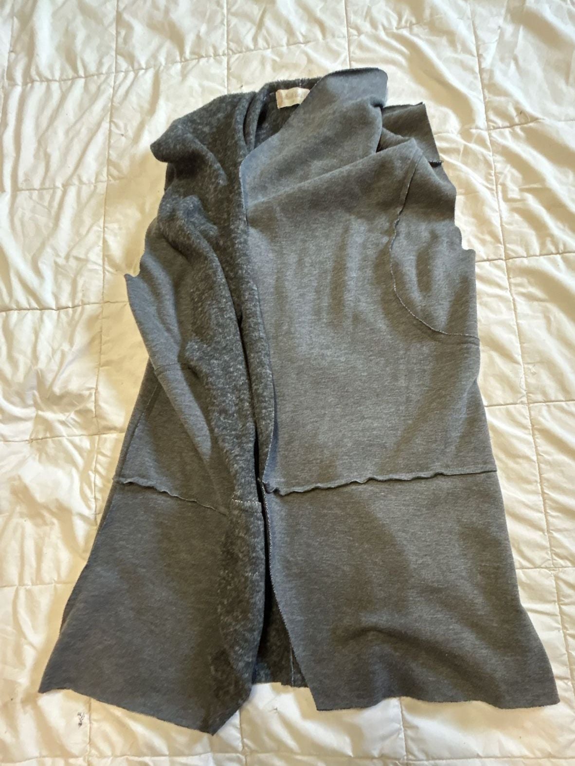 Altar'd State Open Front Vest Size M Charcoal Gray Fleece Lined 4