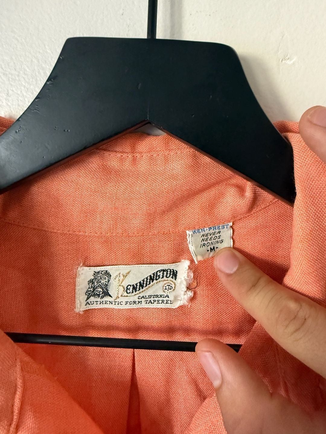 Kennington Short Sleeve Button Down Shirt Size M Orange Vintage 4