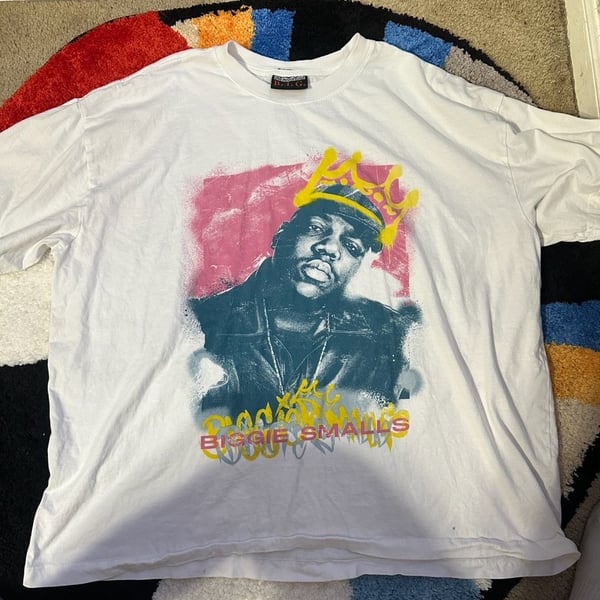 The Notorious B.I.G. Graphic Tee Size XL White Biggie Smalls Crown