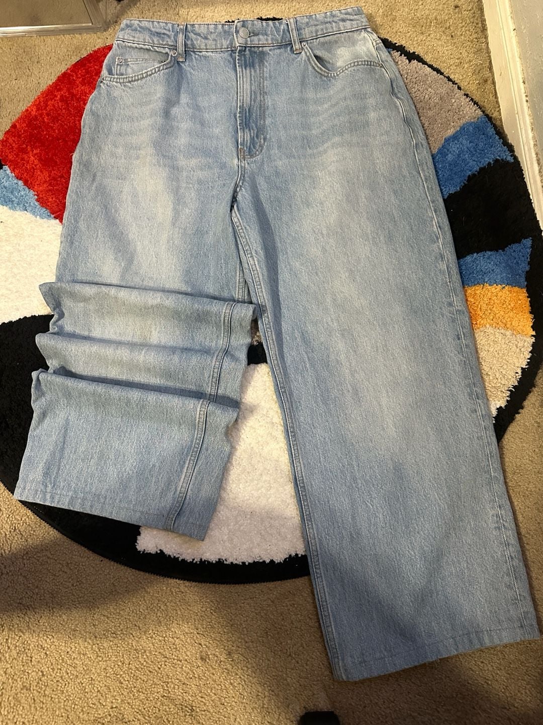 Baggy Y2K jeans ASOS Size 32/30 Light Wash Denim Pants 2