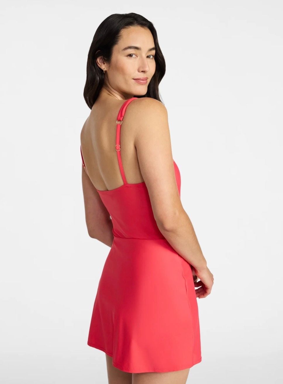 Time and Tru Faux Wrap Swim Dress Size XL (16-18) Melon Delight 3