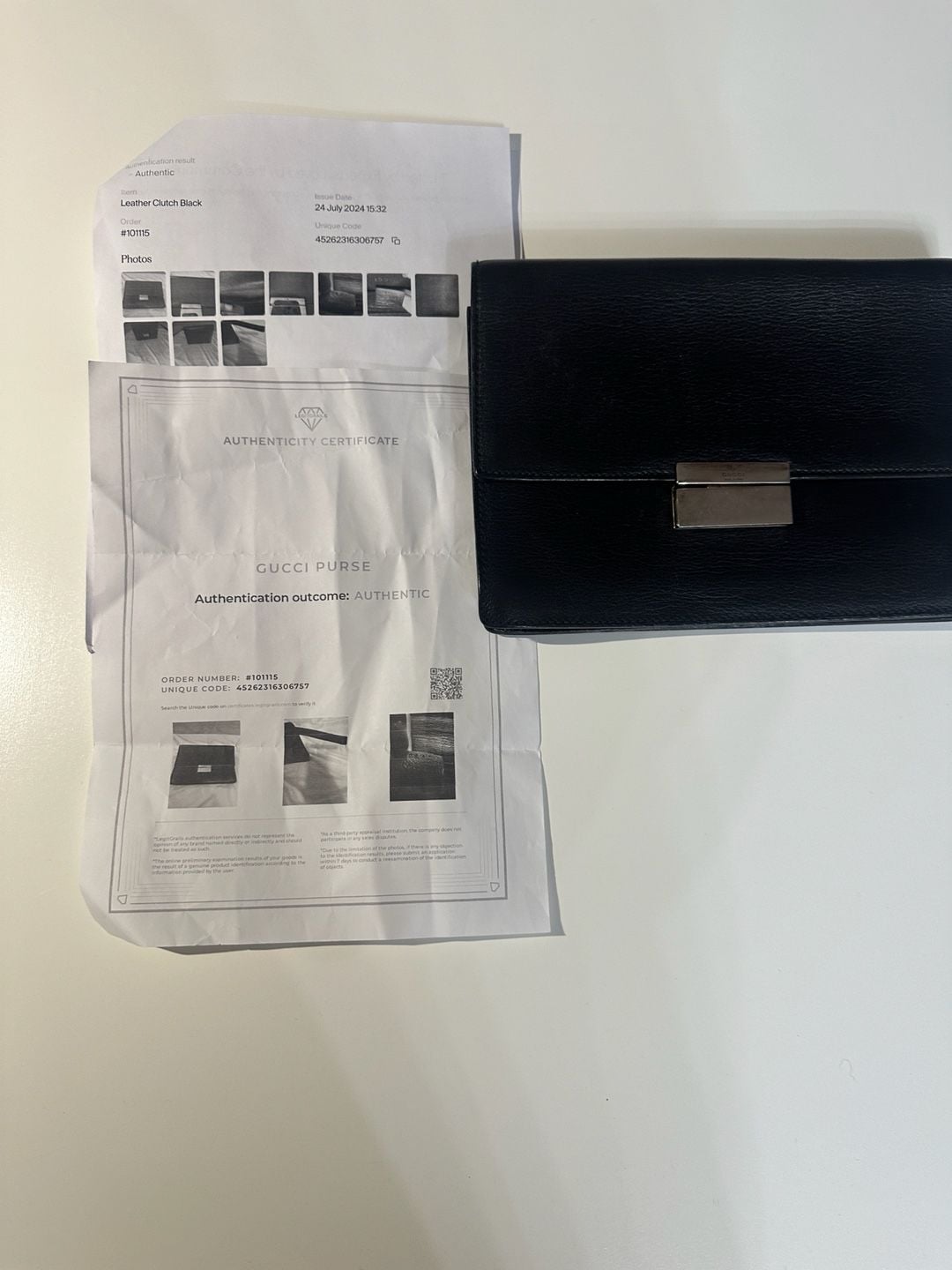 Authentic Gucci Leather Clutch Black 2
