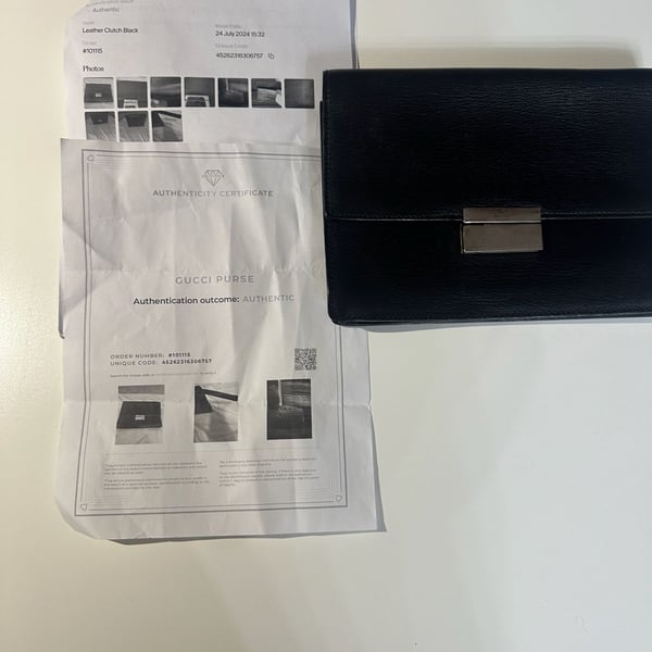 Authentic Gucci Leather Clutch Black