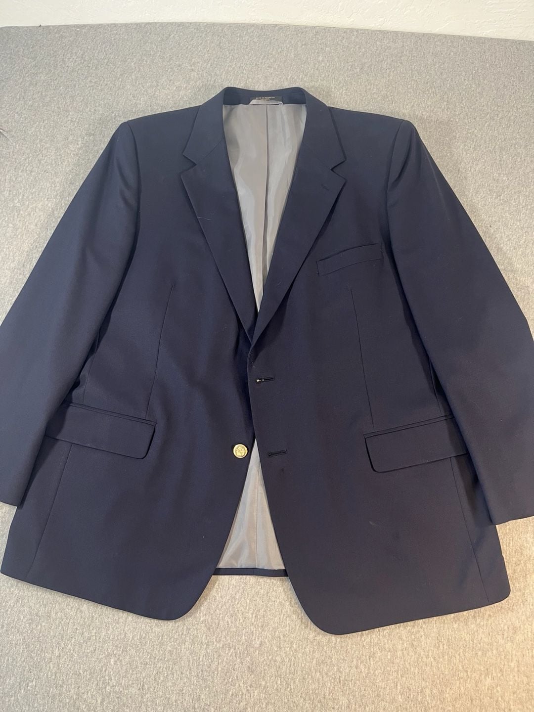 Mappelli de Milano 100% Wool Navy Blue Blazer Sport Coat Gold Buttons Size 48R 2