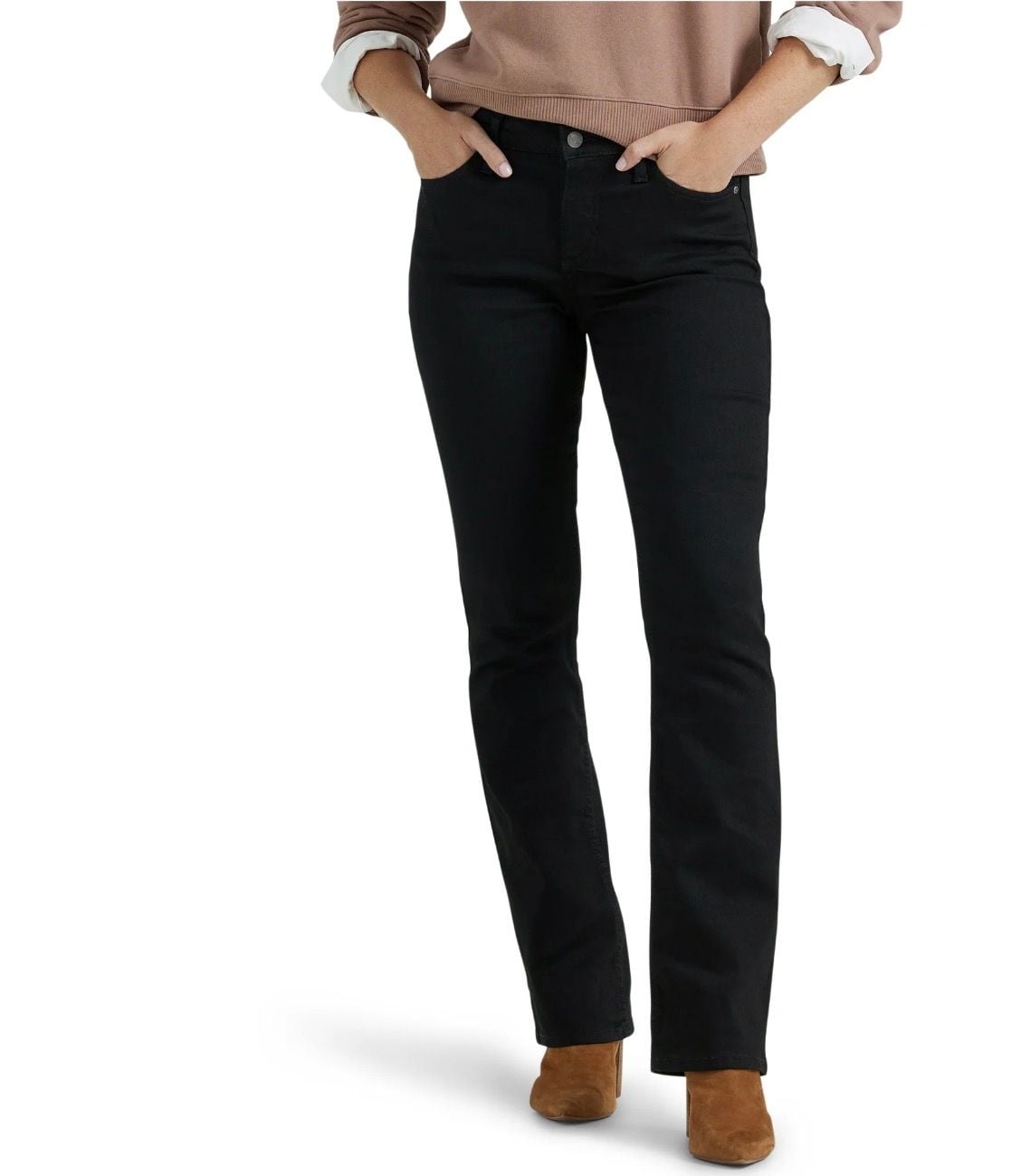 Lee Bootcut Mid Rise Jeans Size 8 Short Black 2
