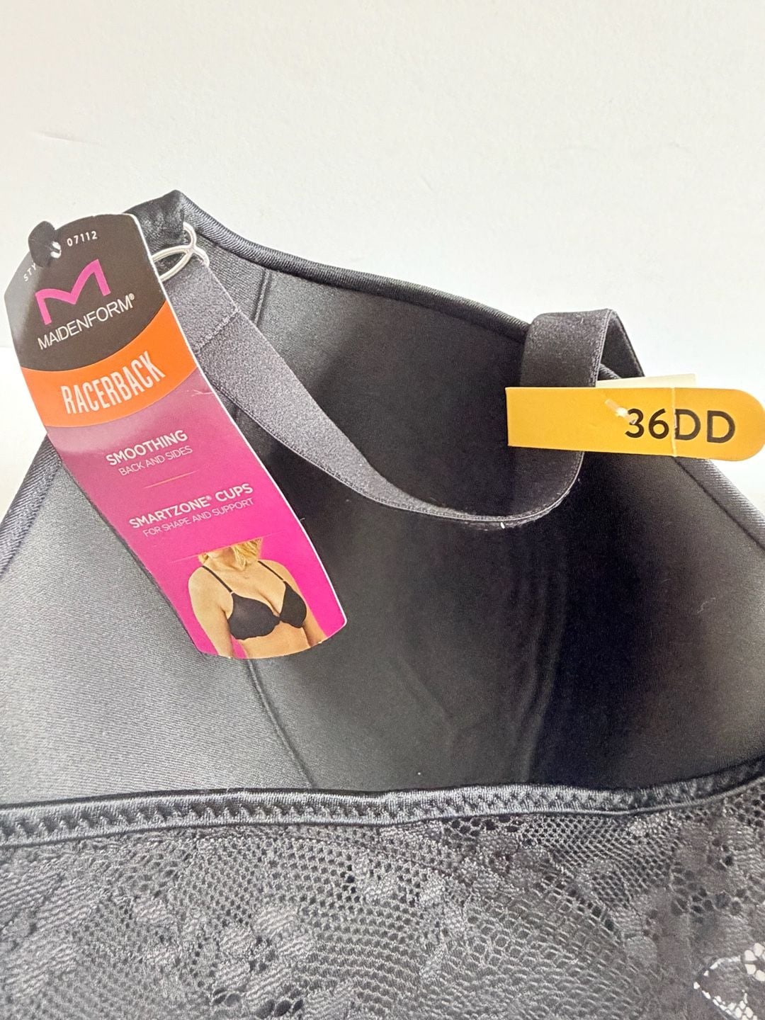 Maidenform Racerback Bra 36DD Black Smartzone Cups 07112 5
