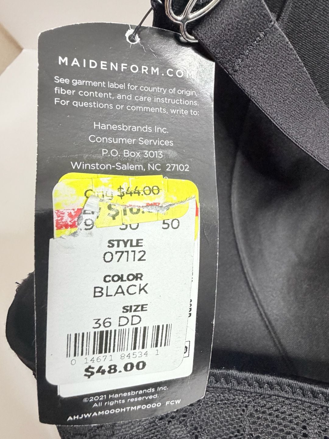 Maidenform Racerback Bra 36DD Black Smartzone Cups 07112 6