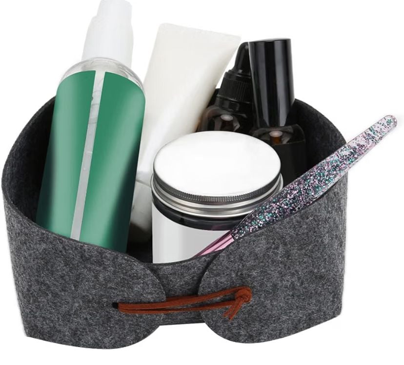 Felt Basket, Felt Storage Box Desktop Storage Convenient 2pcs Foldable 3
