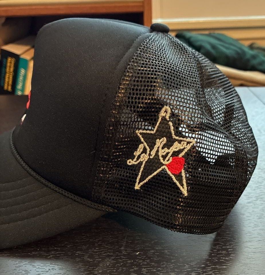 Los Angeles Dodgers Custom Embroidered Lips Trucker Hat Black Adjustable 4