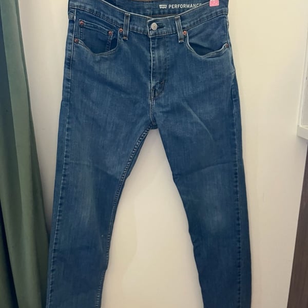 Men's Levi's 502 Performance Jeans W32 L30 Blue Denim Tapered Fit