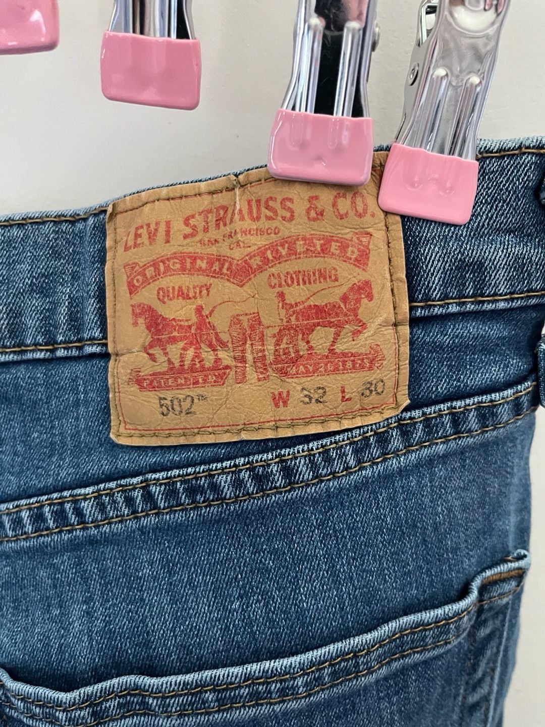 Men's Levi's 502 Performance Jeans W32 L30 Blue Denim Tapered Fit 5