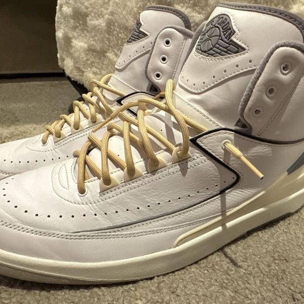 Jordan Air Jordan 2 Retro Size 12 White Cement Grey Sail
