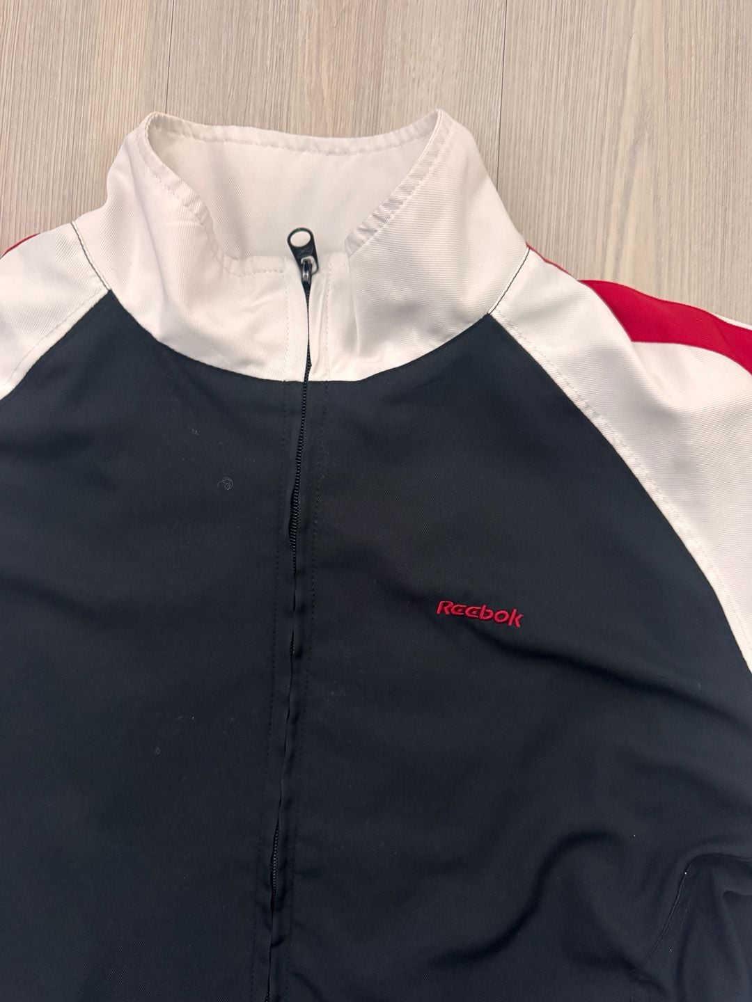 Vintage Y2K Retro Reebok Track Jacket Size M Black White Red Full Zip 90’s 5
