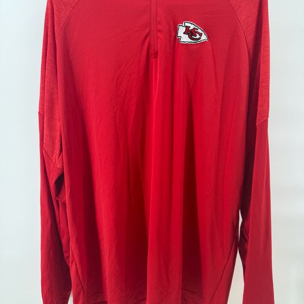 NFL Team Apparel Kansas City Chiefs 1/4 Zip Pullover Size 2XL Red