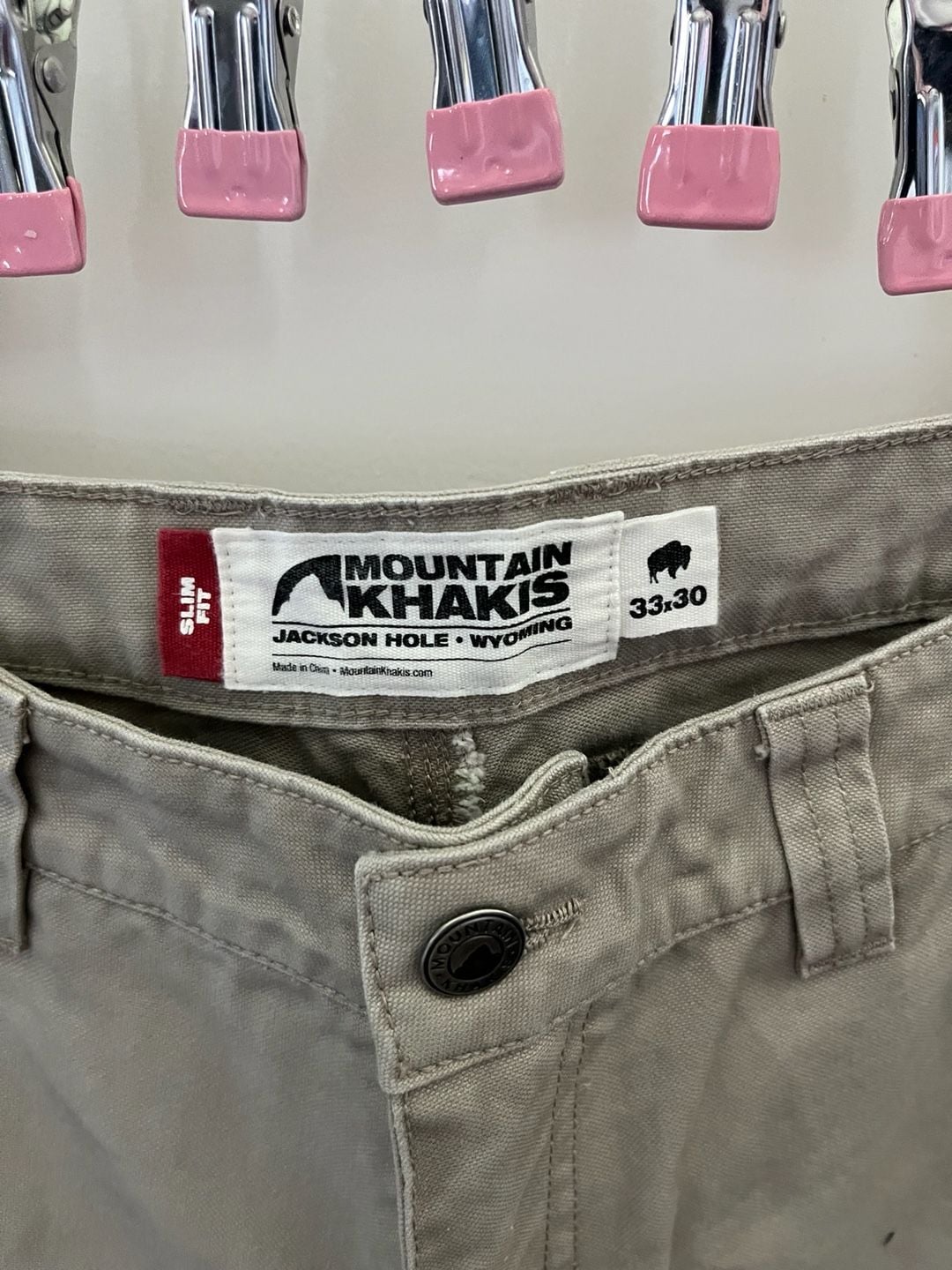 Mountain Khakis Slim Fit Pants Size 33x30 Beige Cotton 4