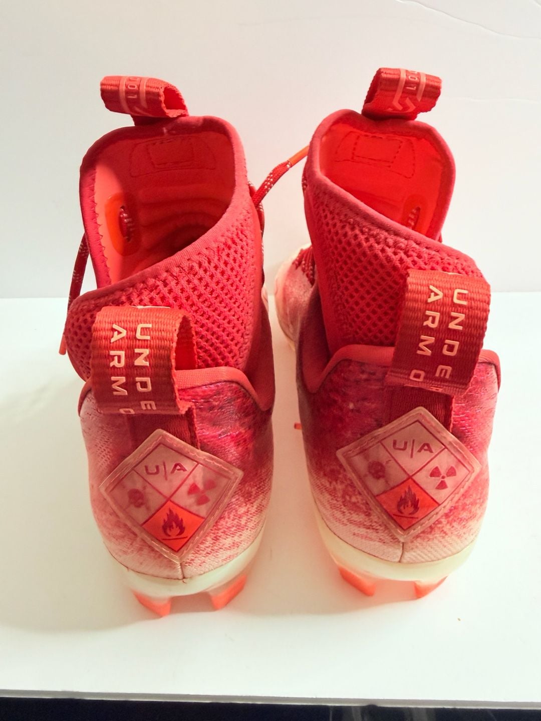 Under Armour Spotlight Lux MC 2.0 Football Cleats Red White 5