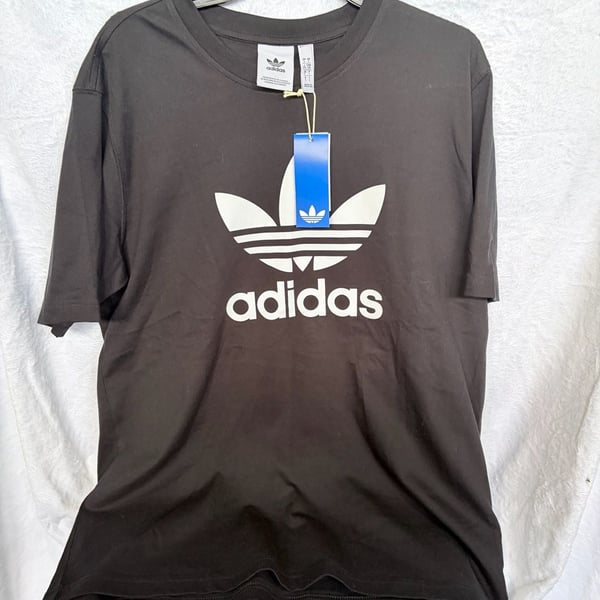 Adidas Adicolor Trefoil Tee Size L Black White Short Sleeve T-Shirt New